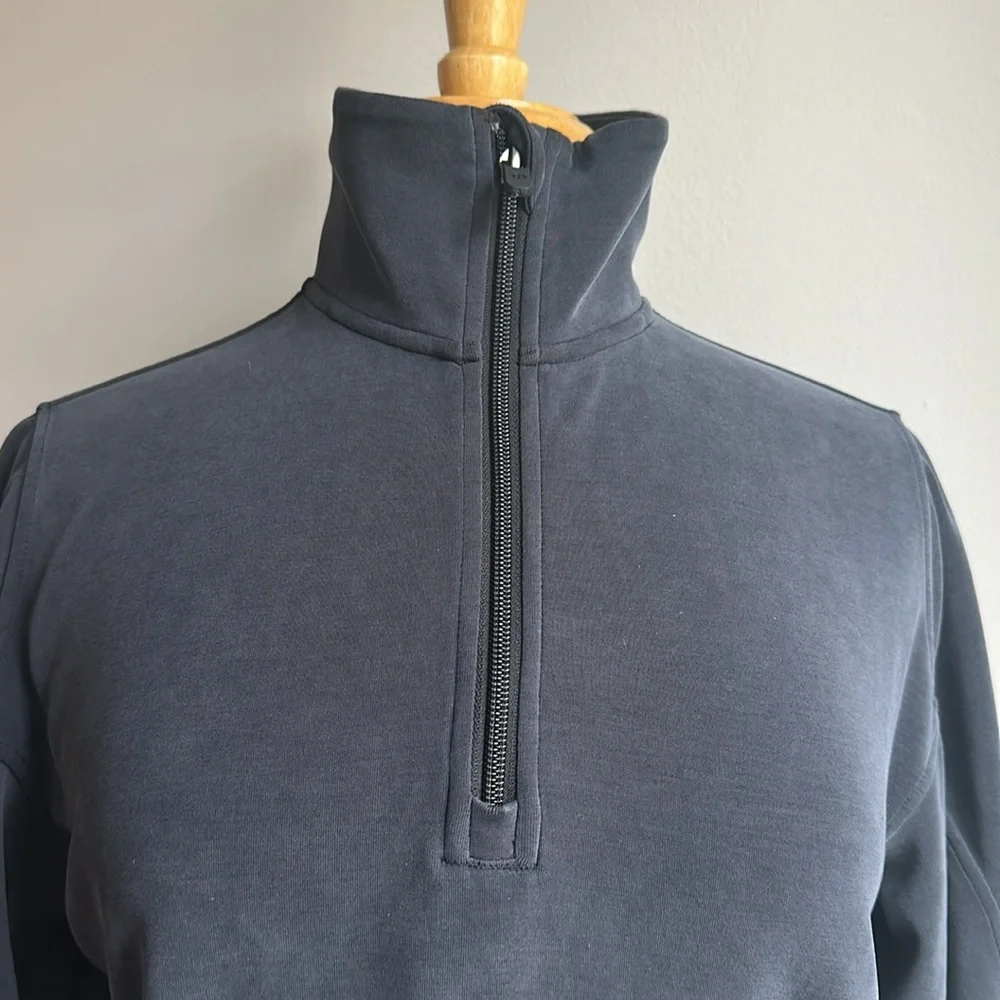 lululemon athletica charcoal gray quarter-zip pullover hoodie